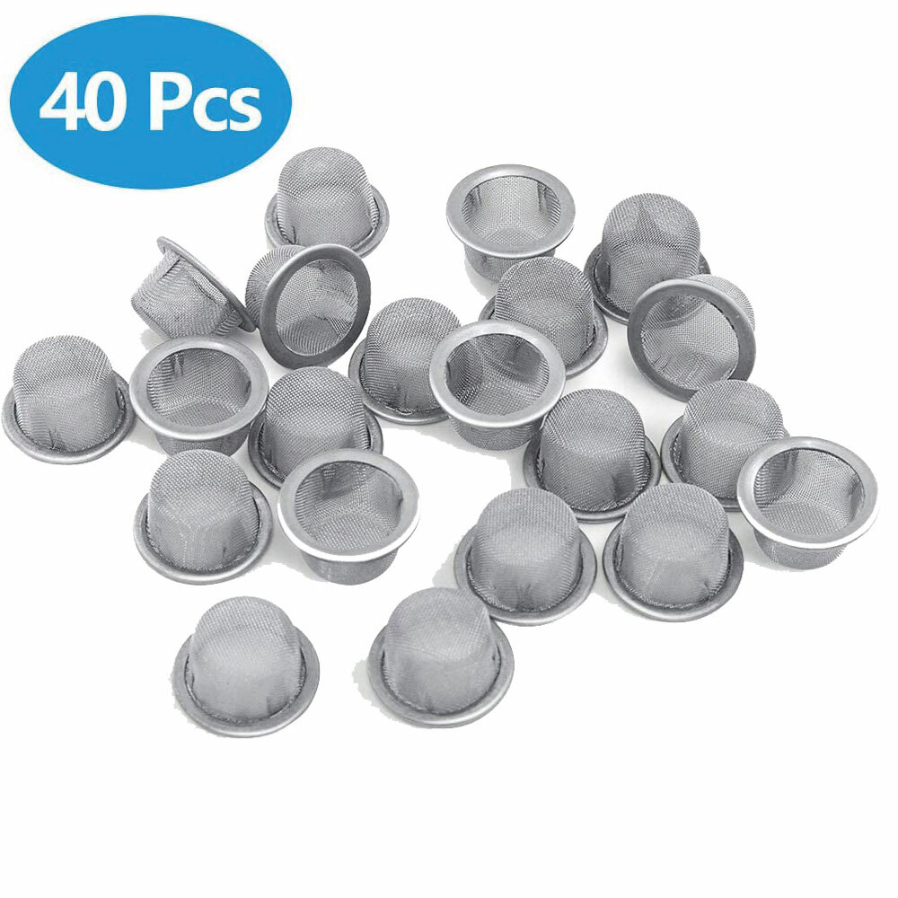 40PCS Tobacco Smoking Pipe Metal Filter Screen Steel Mesh Concave Bowl Style ELH