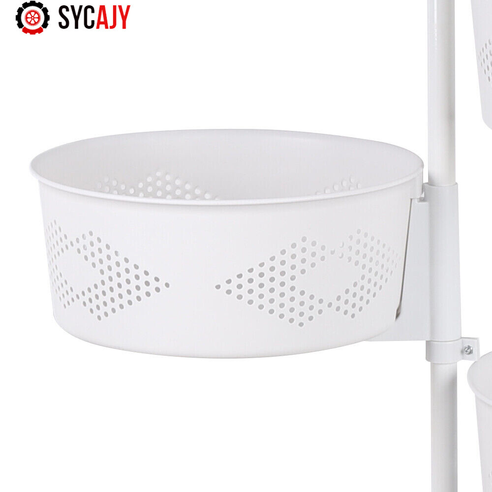 Kitchen Storage Cart Rotating Basket Vegetable Rack Multi-Layer Storage Shelves