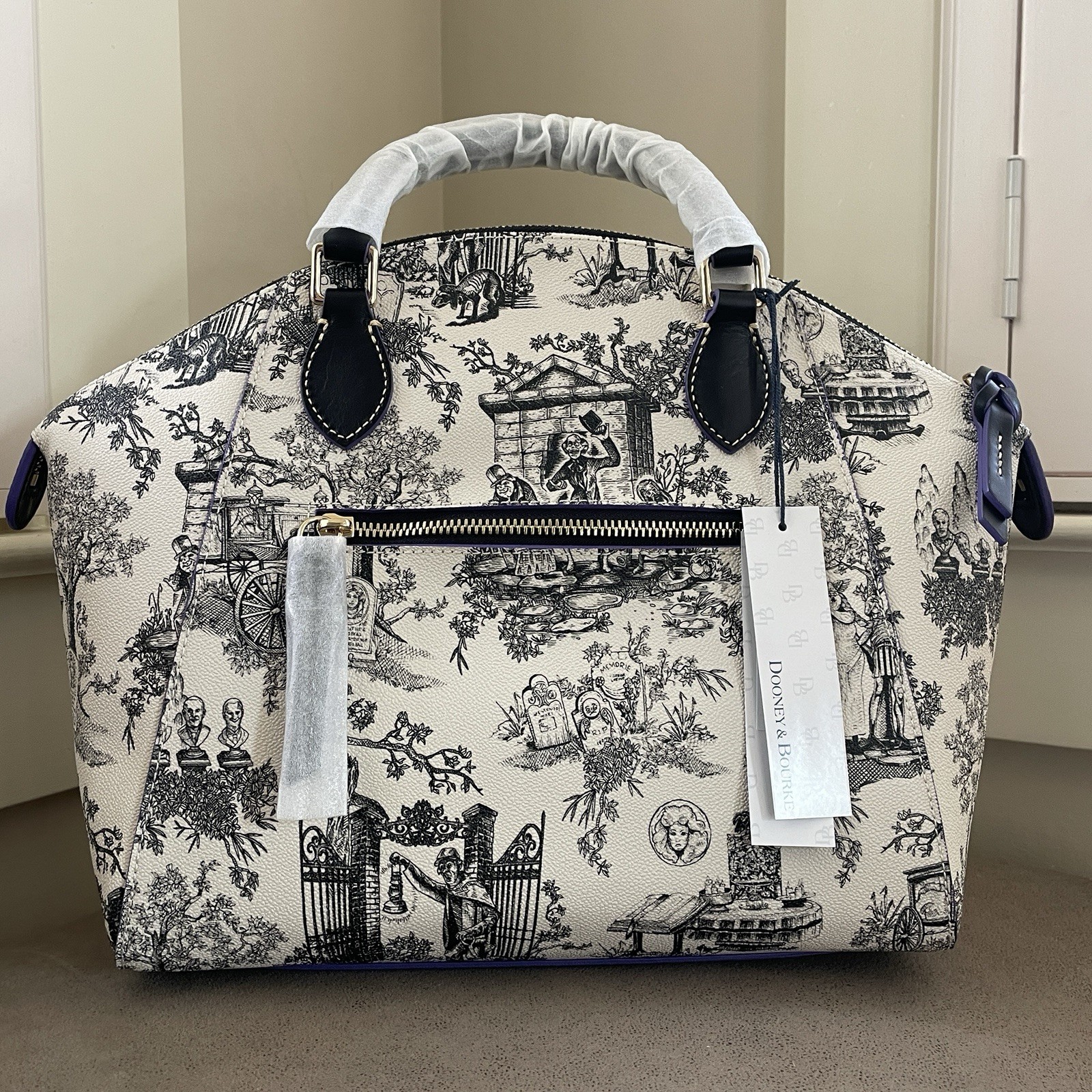 Dooney & Bourke Disney 2025 Haunted Mansion Toile Satchel Bag - NWT