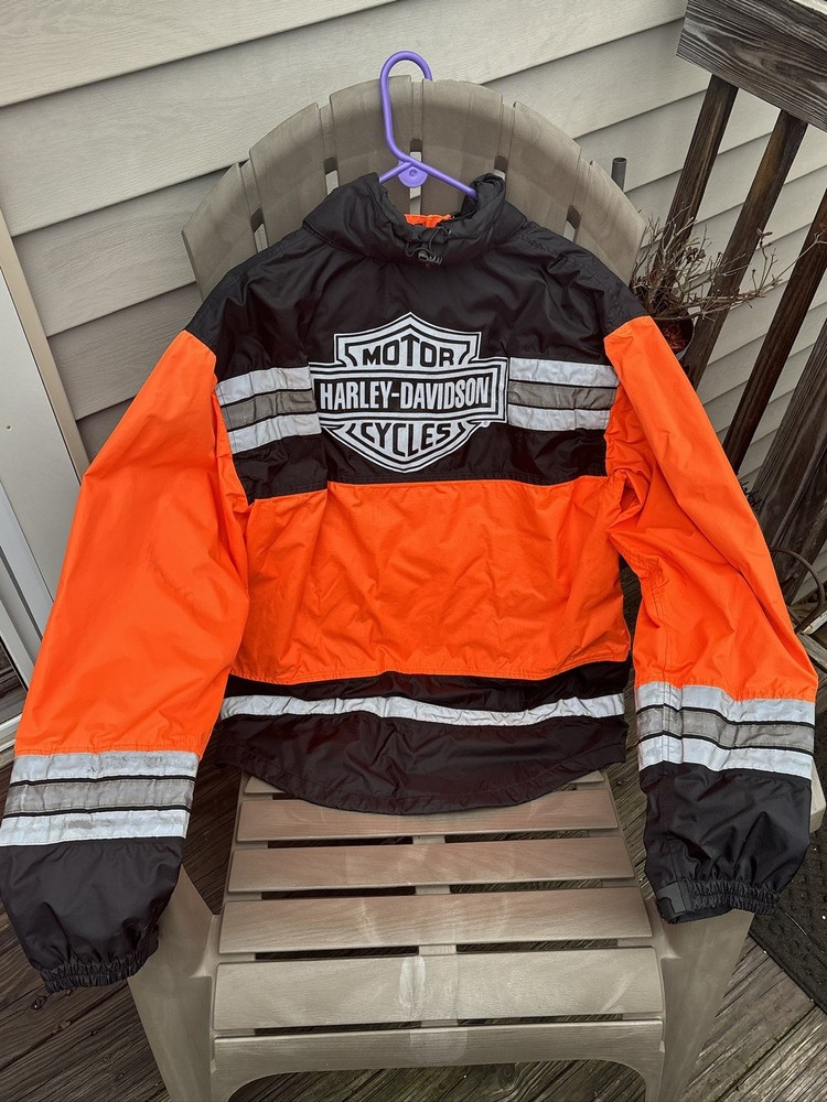 Harley-Davidson Motorcycle Rain Suit Set Jacket Pants Reflective Size Large