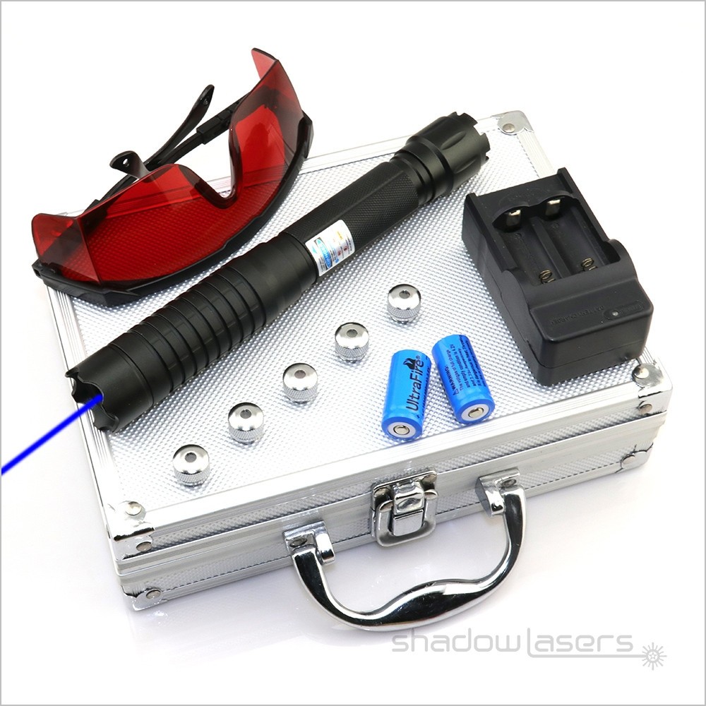 LMM6B Adjustable Focus 450nm Blue Laser Pointer Visible Beam Light & AL Case