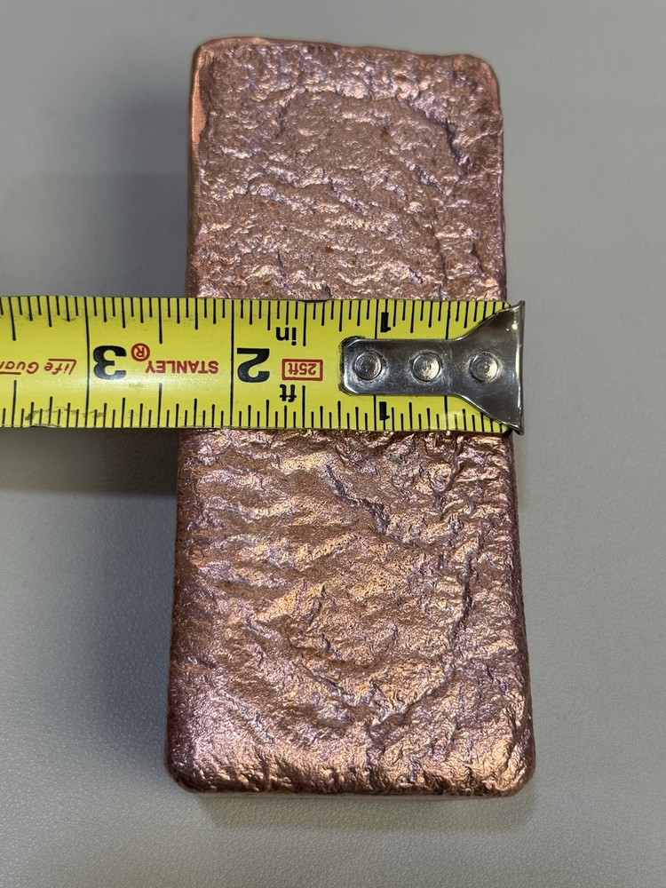 100 Oz Solid .999 Hand Poured Copper Bar