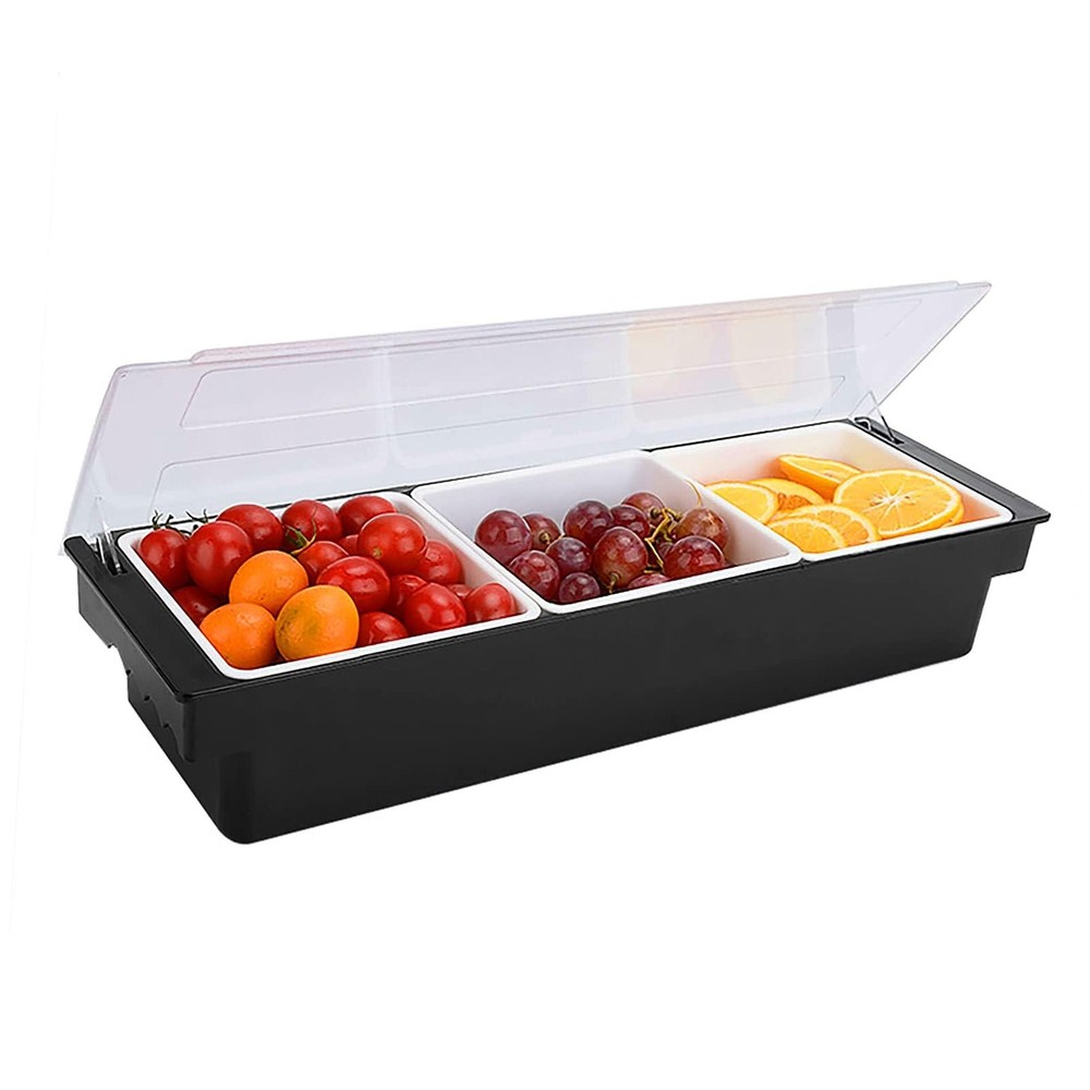 Ice Cooled Condiment Serving Container Fruit Veggie Condiment Caddy Plastic G...