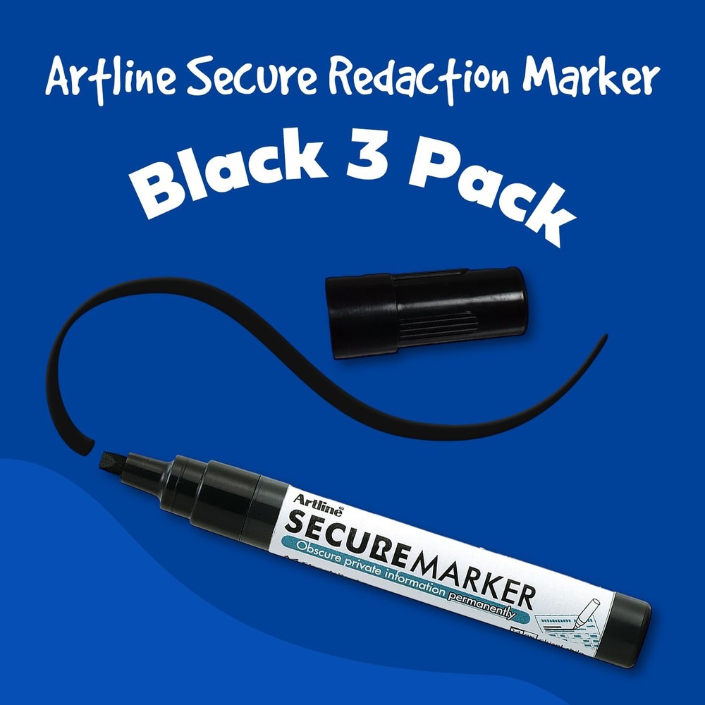 Secure Marker Redacting Pen | Blackout Marker | Blacks Out Private Informatio...
