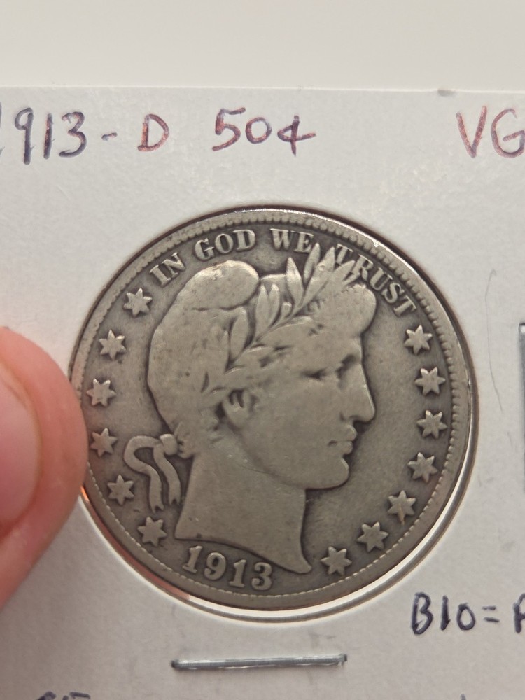 1913-D Barber Half Dollar, Good+