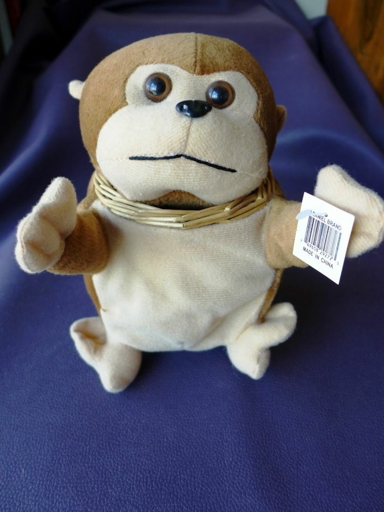 Stuffed Monkey Doll Wicker Basket Toy Decor Presents Candy Treasure Keeper