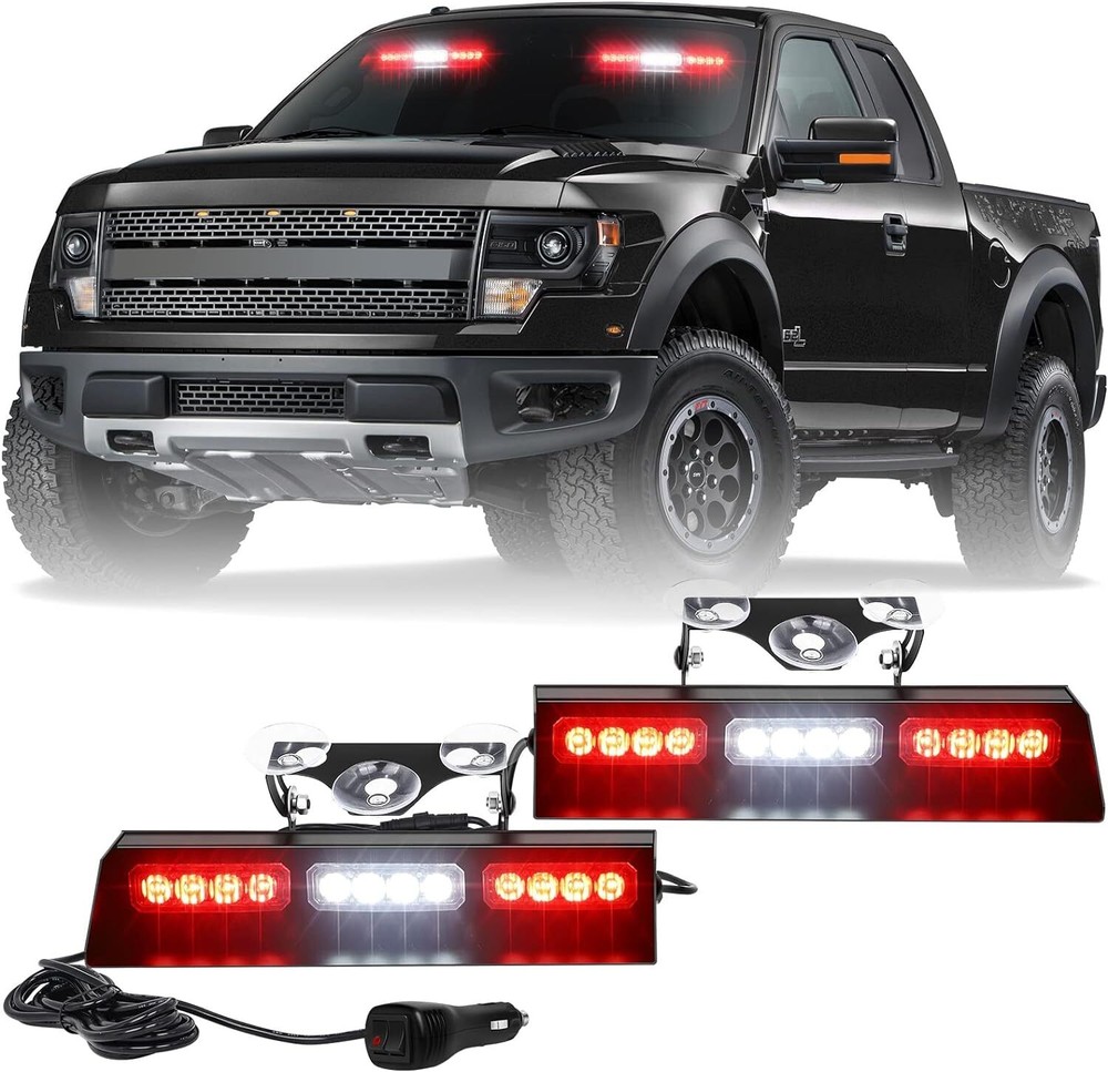 XRIDONSEN Emergency Dash Strobe Lights Bar Safety Warning Flash Windshield Light