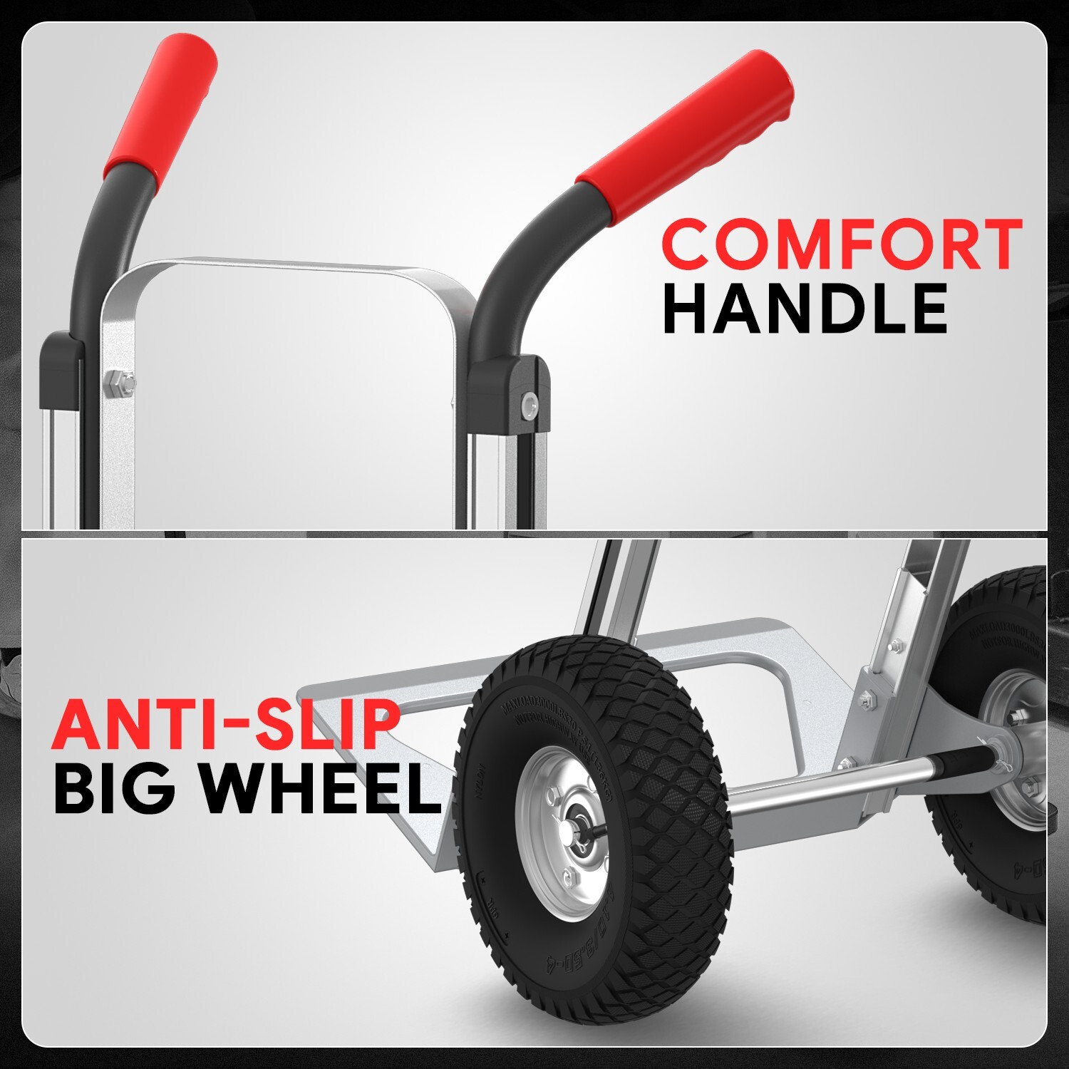 550 bs Heavy Duty Cart Dolly Trolley Push Hand Truck Moving w/ Pneumatic Wheels