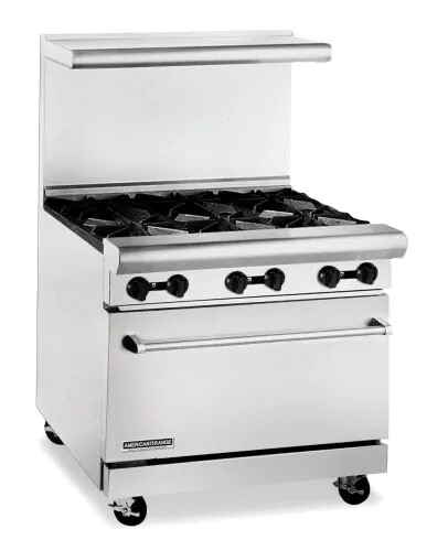 American Range AR-6, 36 inch Heavy Duty 6 Burner Gas Range, NSF