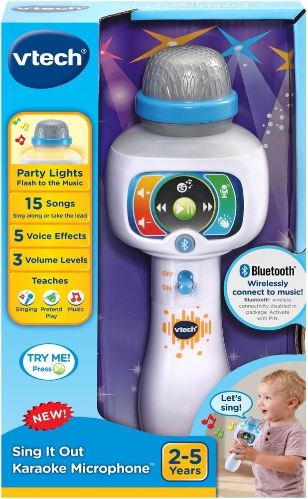 Interactive Kids Karaoke Microphone - Wireless, Bluetooth & 5 Voice Effects