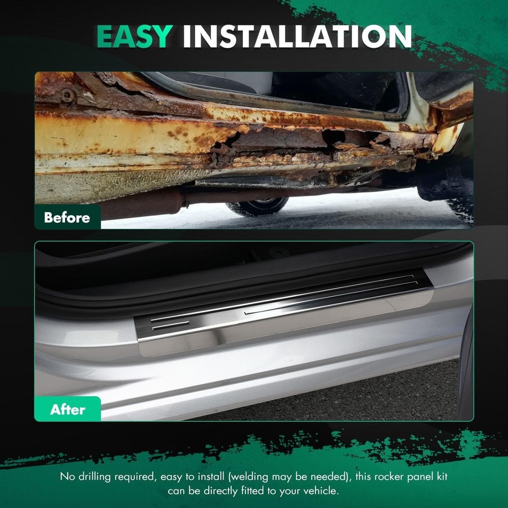 For 2007-2013 Silverado 4 Door Crew Cab Outer Rocker Panel And Cab Corner Pair