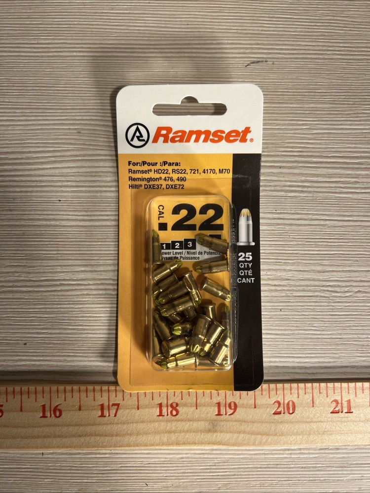 Ramset .22 Caliber Yellow Powder Shot Load 25 Pack