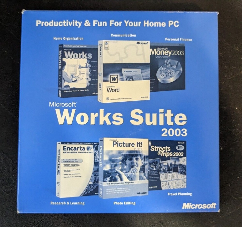 Microsoft Works Suite 2003 Software CD - Comes With Product Key