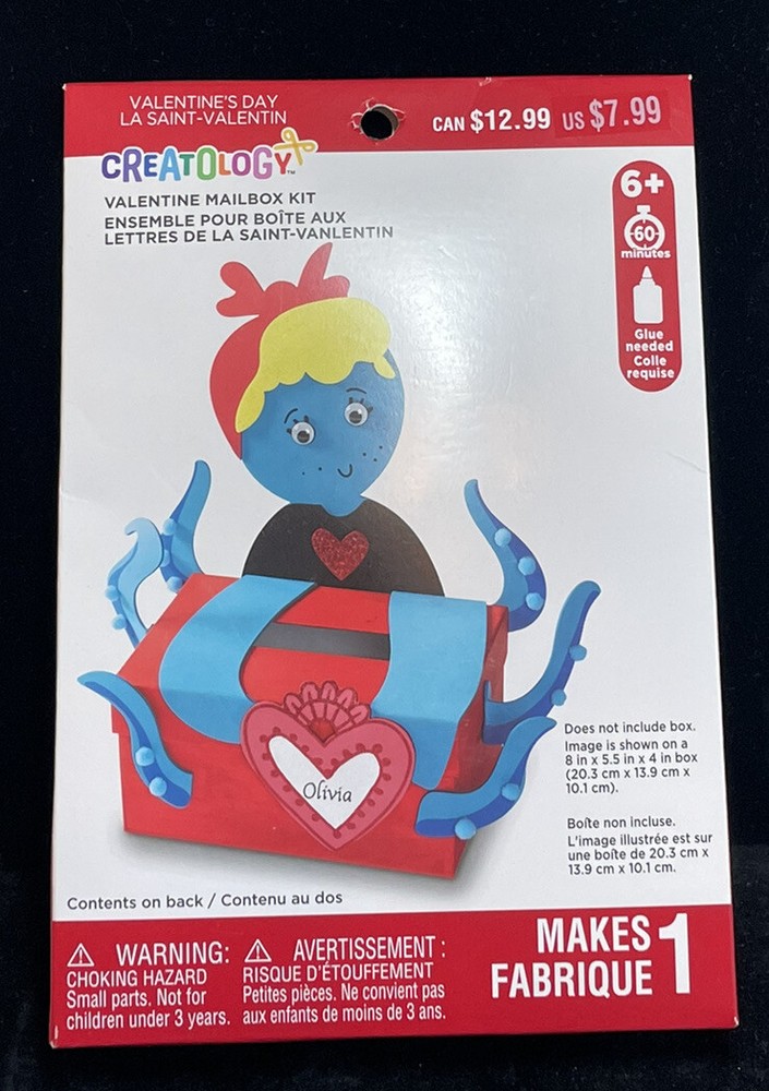 Creatology Valentine Mailbox Kit Craft - Octopus - Ages 6+ - New