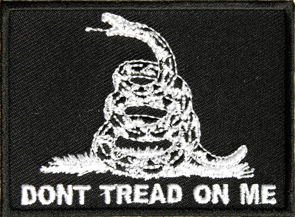 DON'T TREAD ON ME PATCH WHITE ON BLACK