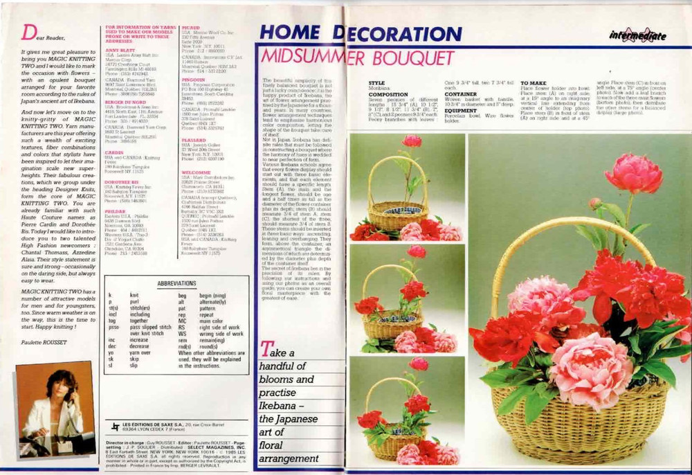 Magic Knitting Pattern Magazine Summer 1985 Vintage Designer Knits Patterns