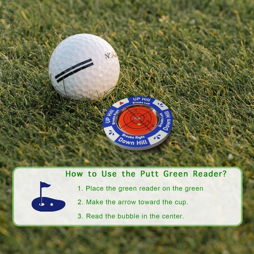 Golf Green Reader - Golf Ball Markers with Level Golf Accessories Golf Puttin...
