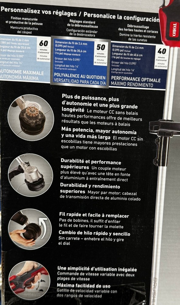 Toro 60V Battery String Trimmer - 51830 = FI