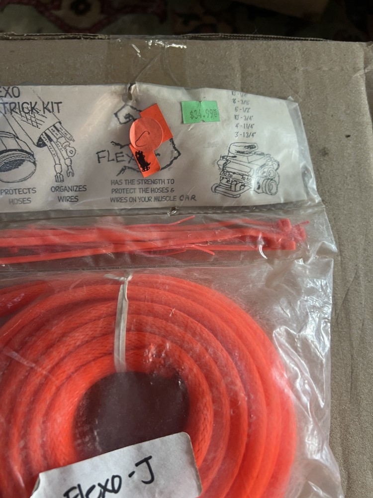 FLEXO Expandable Braided Sleeving Wire Cable Sleeve Neon Orange