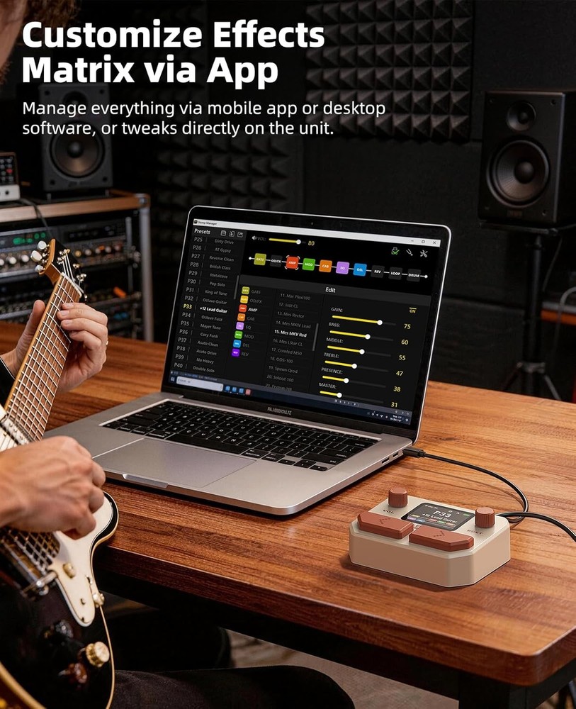 New Guitar Modeling IR Cabinets Multi-Effects Pedal Stereo 125 Effect Processor