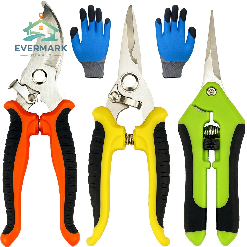 Pruning Shears, 4 Pack Garden Shears with Gardening gloves, Clippers...