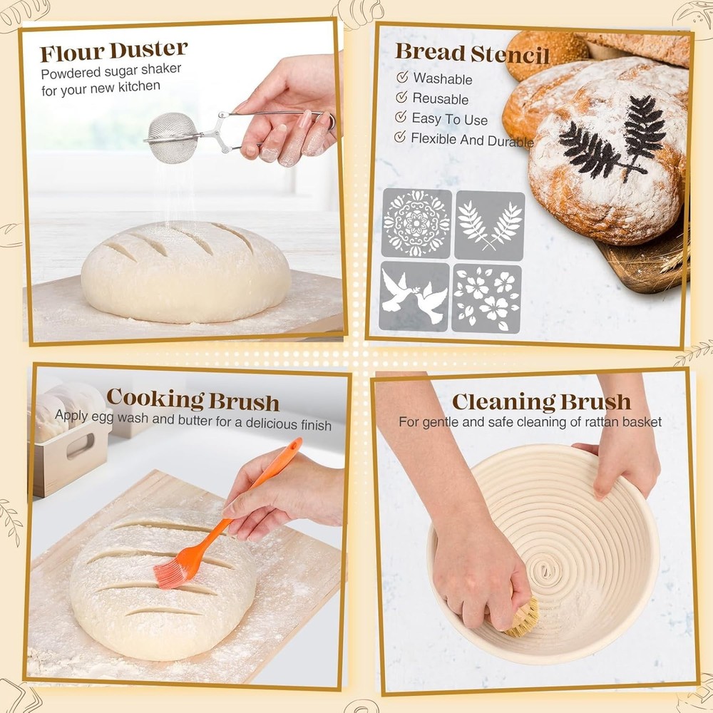Sourdough Starter Kit with Jar 39pc Bread Baking Tools Gift Set Home
