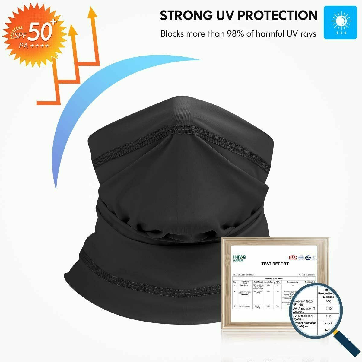 Summer UPF50 Neck Gaiter Face Mask Breathable Bandana Balaclava for Men Women US