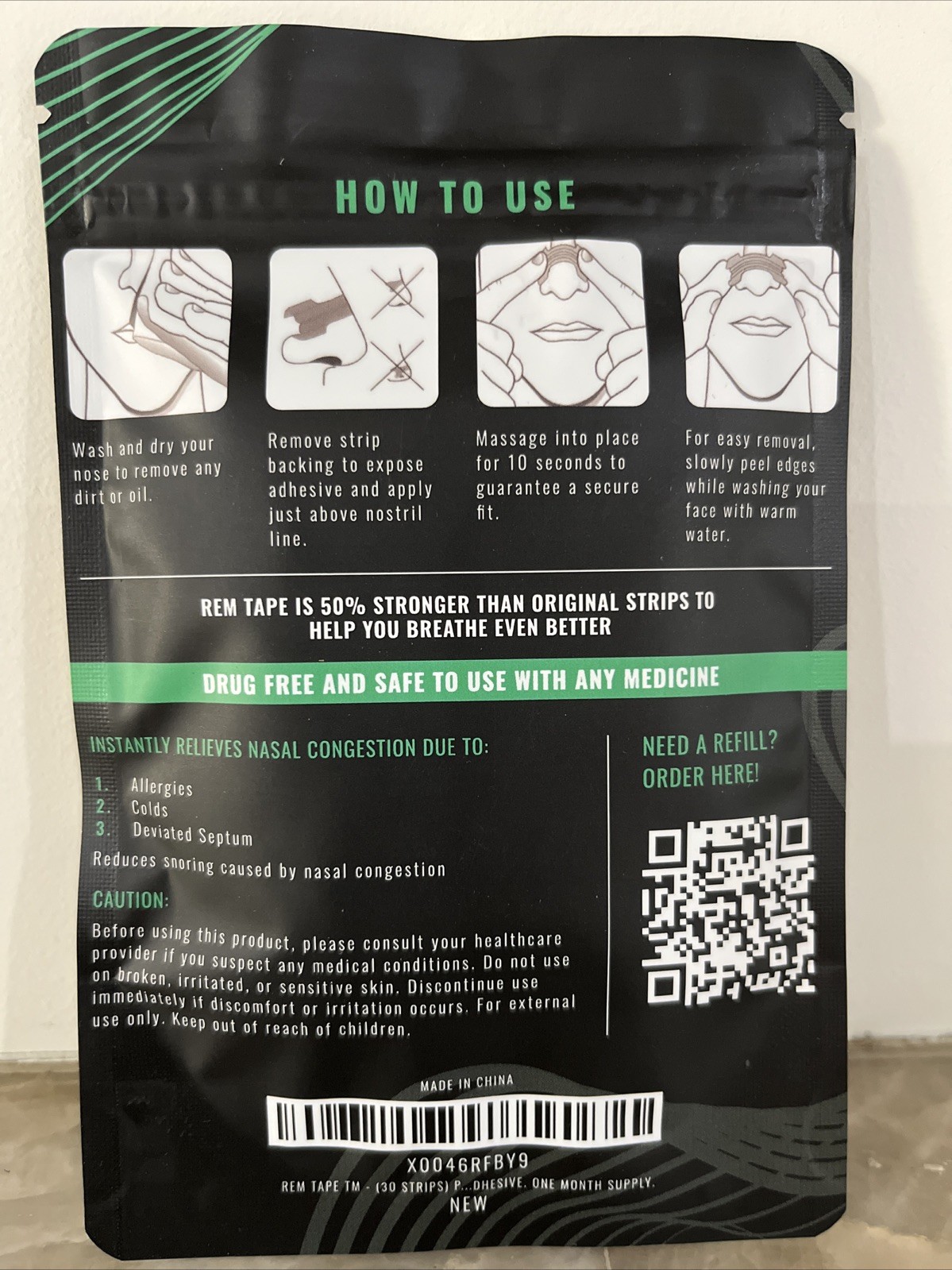 REM Tape™ Extra Strength Nasal Strips (30 Pack). Congestion and Snoring Relief