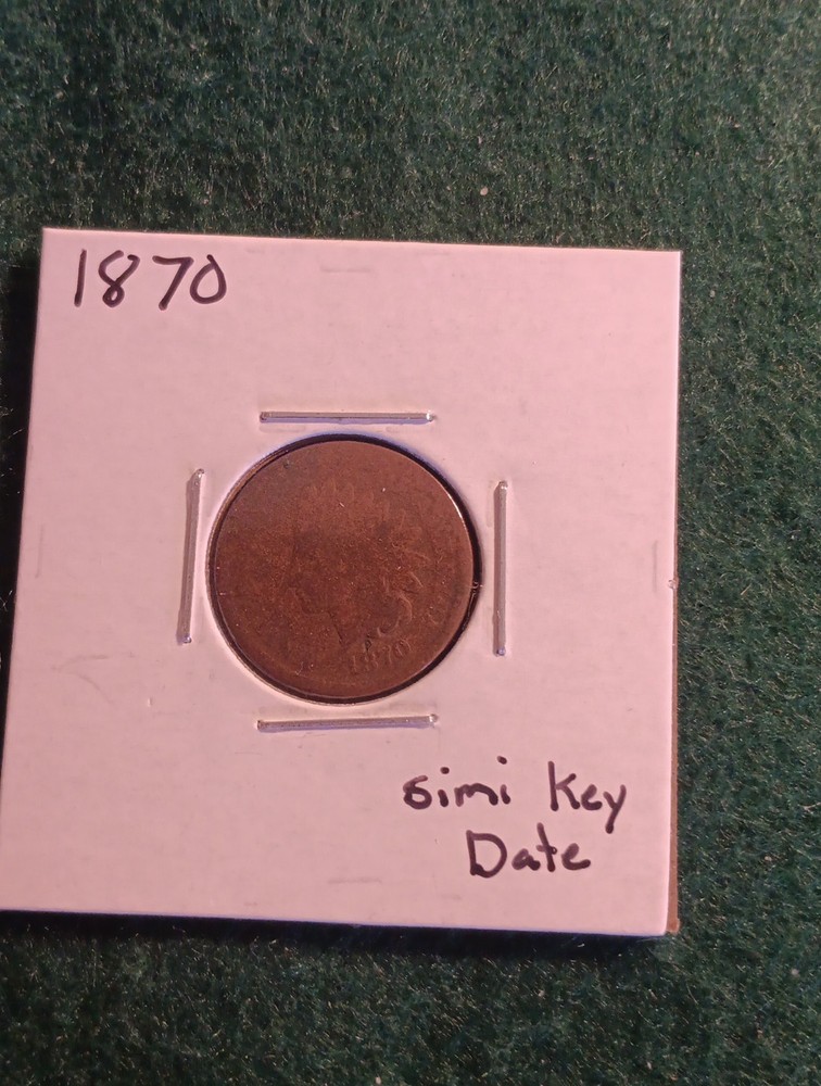 1870 Indian Head Cent Penny Semi Key Date