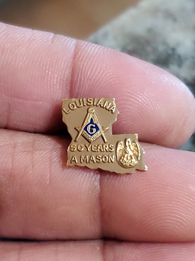 Louisiana Freemason Gold Filled Pin
