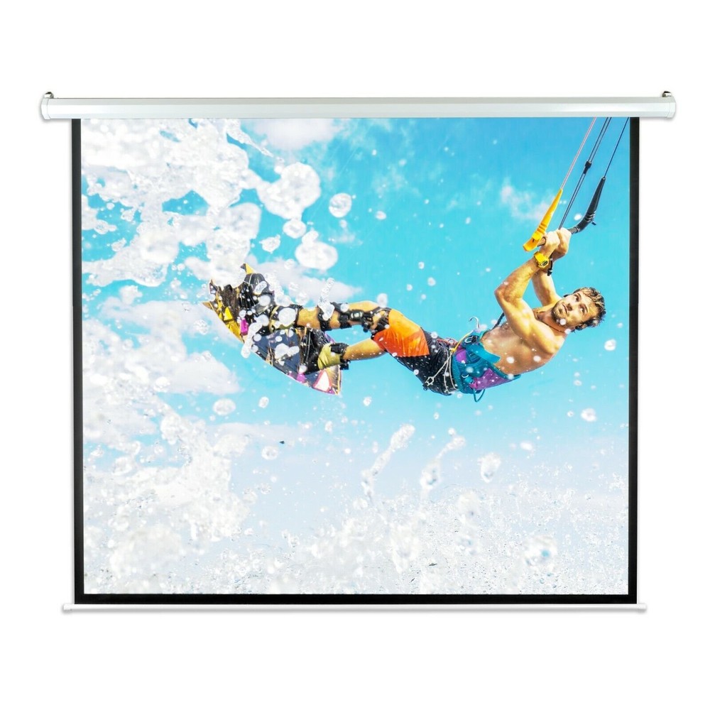 Pyle PRJELMT86 84" Motorized Projector Screen, Includes Remote Control - White
