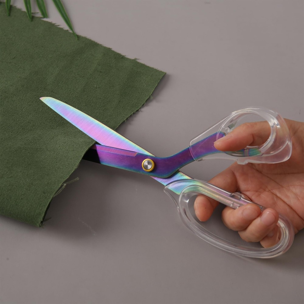Acrylic Rainbow Scissors, 9” Ultra-Sharp Titanium Coated Blades and Sharp