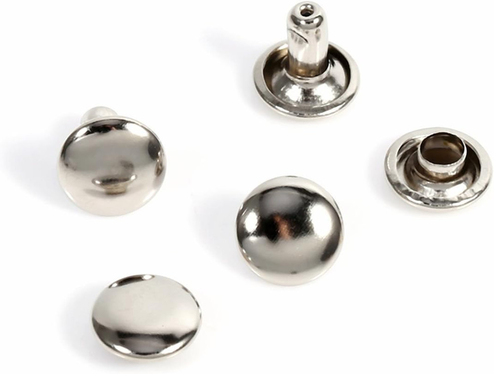 100 Sets 8Mm X 8Mm Double round Rivet Rapid Rivets Button Studs Punk Spike Repai