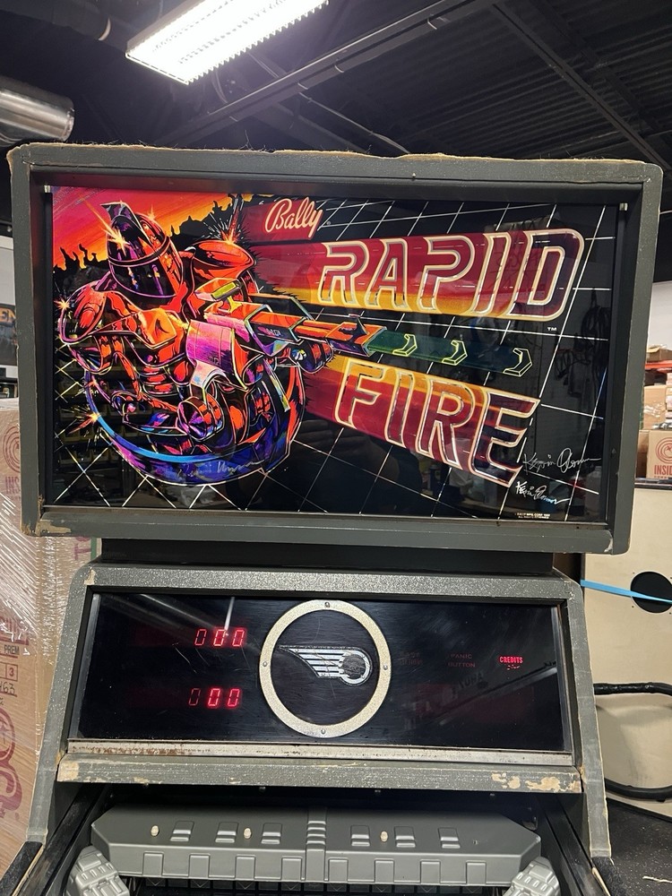 1982 RAPID FIRE ARCADE MACHINE PROF TECHS PLAYS GREAT