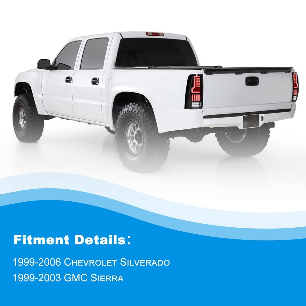 Silverado 1999 - 2006 Sierra 99 - 02 尾灯防水一对透明镜片