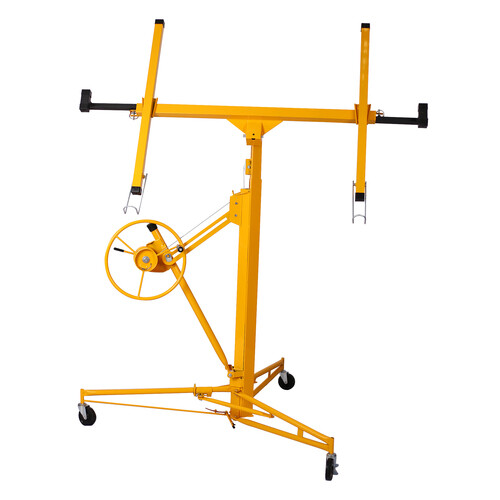 16Ft Drywall Rolling Lifter Panel Hoist Jack Caster Construction Lockable Wheels