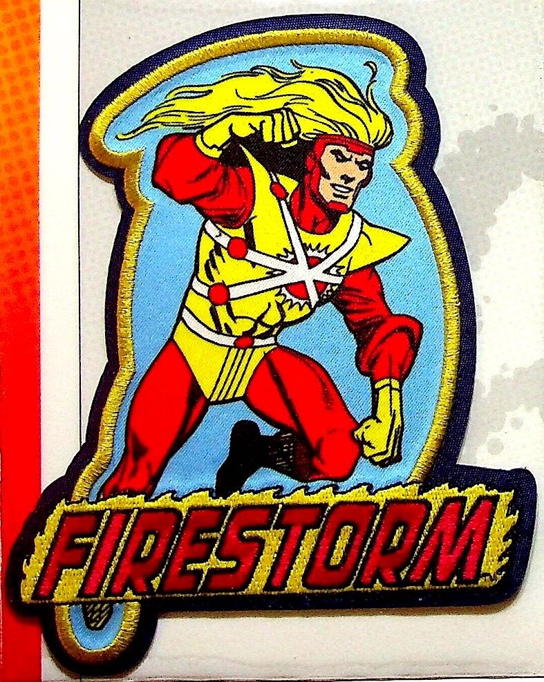 FIRESTORM PATCH on INFO CARD ~ from Willabee & Ward ~ DC COMICS PATCH COLLECTION