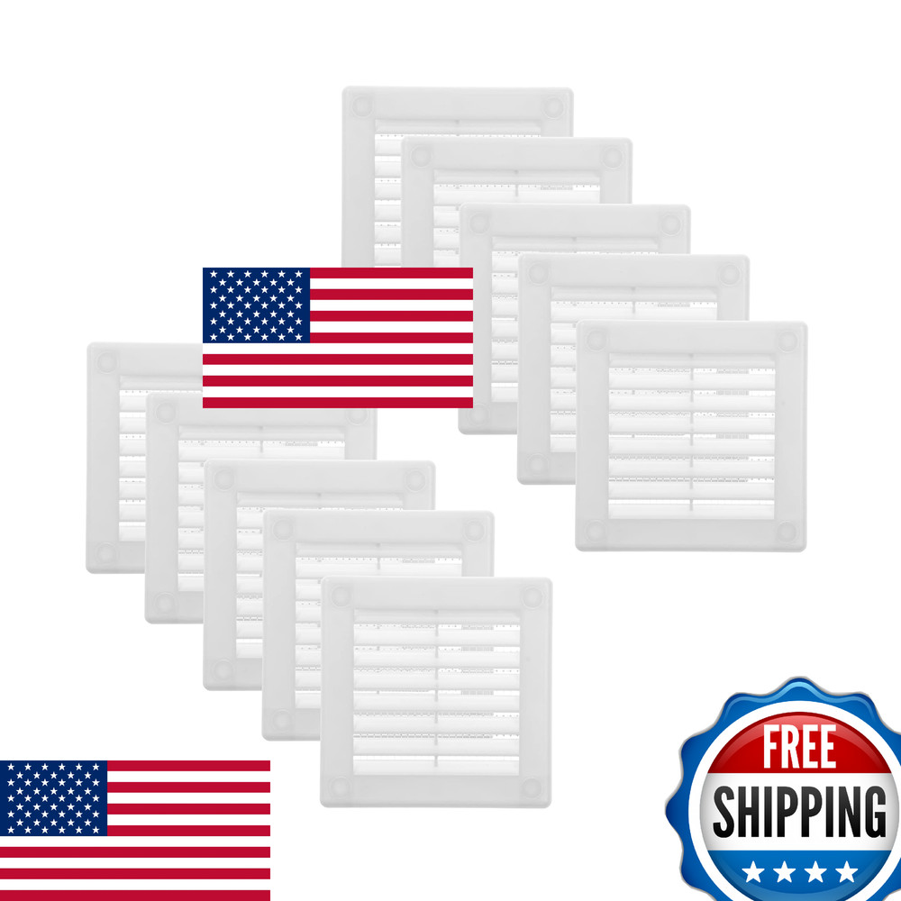 Vent Systems 3x3 White Plastic Soffit Vent Cover 10-Pack - Flat Square Air Vent