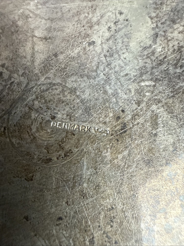 Hans Jensen Denmark Silverplate Repousse Embossed PLATE Whale Hallmark 11”