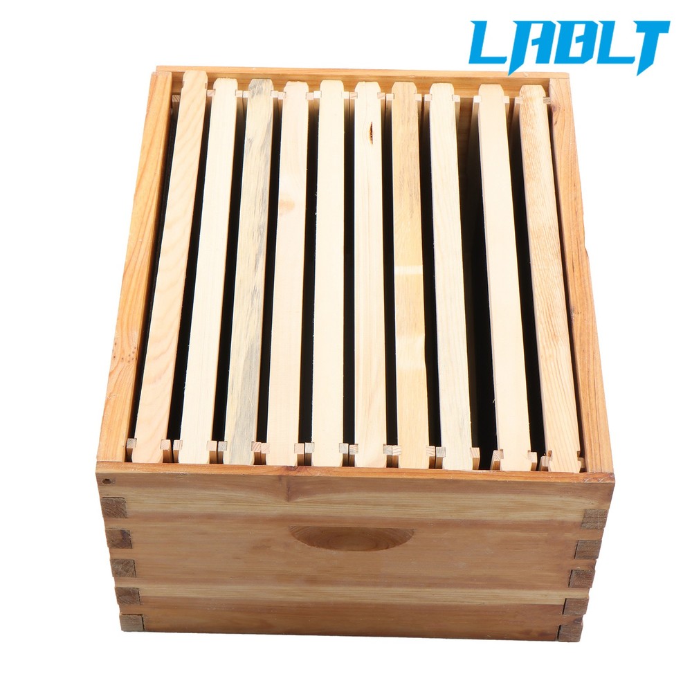 LABLT 4 Layer 10 Frame Bee Hive Box Include Frames and Beeswax Coated Foundation