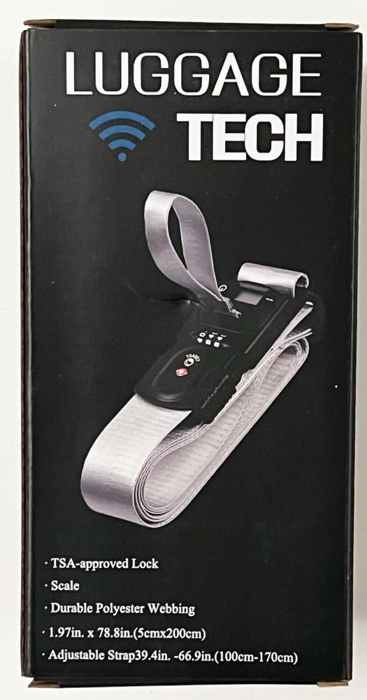 LUGGAGE TECH red polyester webbing SMART STRAP tsa approved lock DIGITAL SCALE