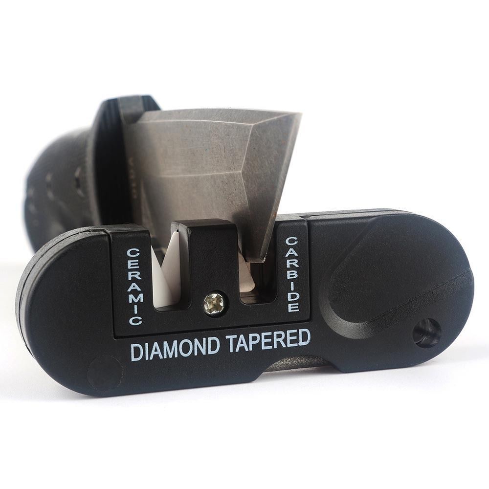 Outdoor Pocket EDC Folding Ceramic Carbide Diamond Tapered Knife Sharpener Fine