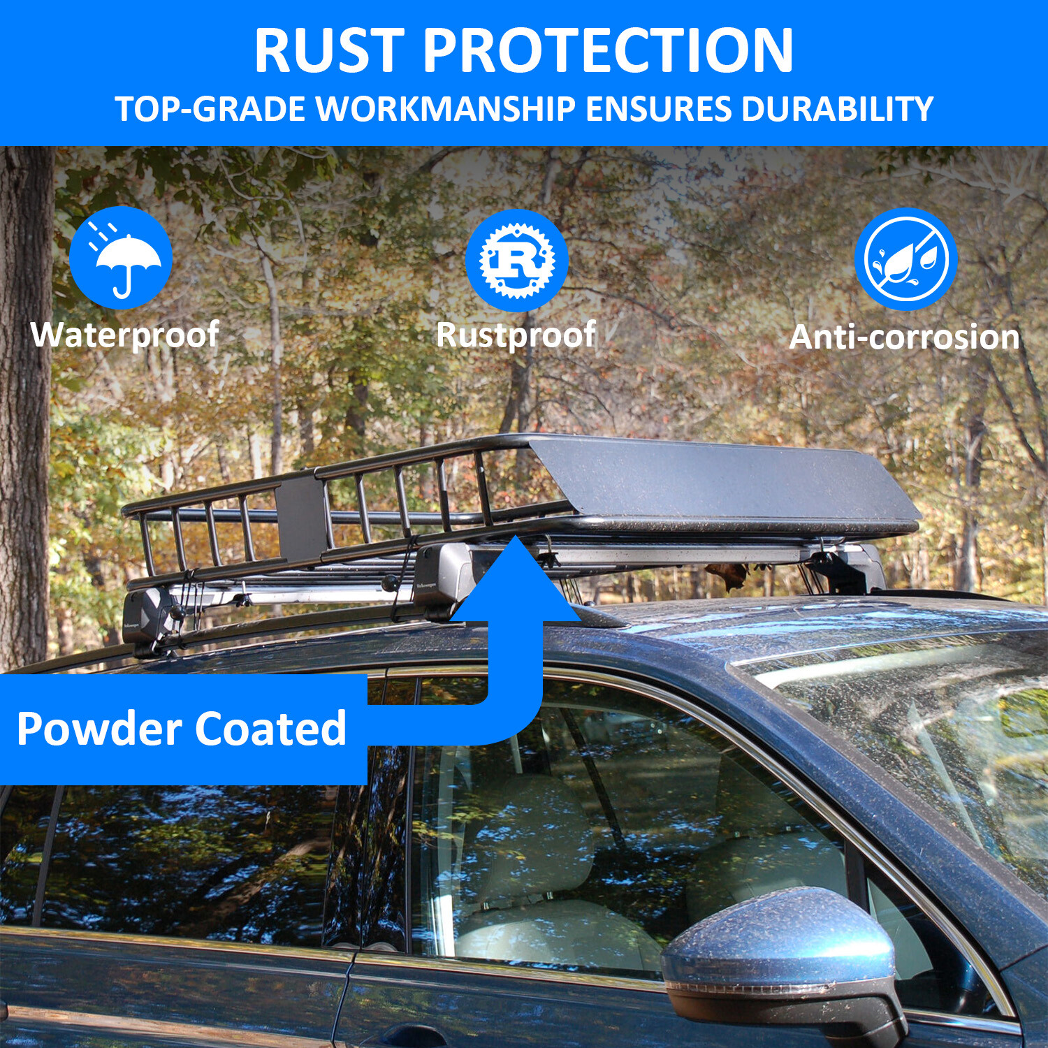 67" Roof Rack Cargo Top Luggage Holder Carrier Basket with Extension Travel NEW