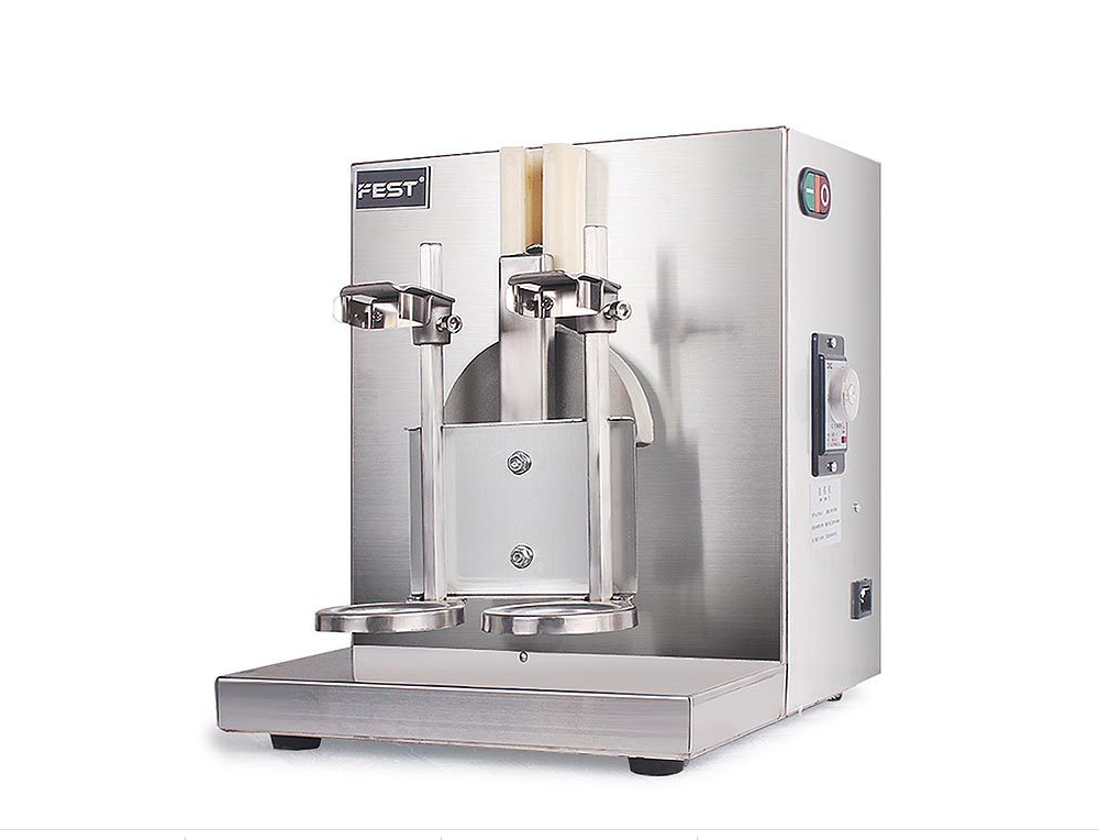 Double-head milk tea mixer with pearl milk tea timing function