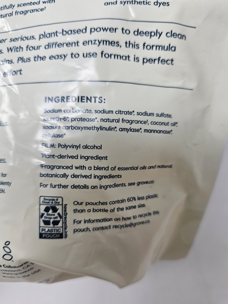 Grove Collaborative Laundry Detergent Packs Lavender & Rosemary 8 Loads Sample