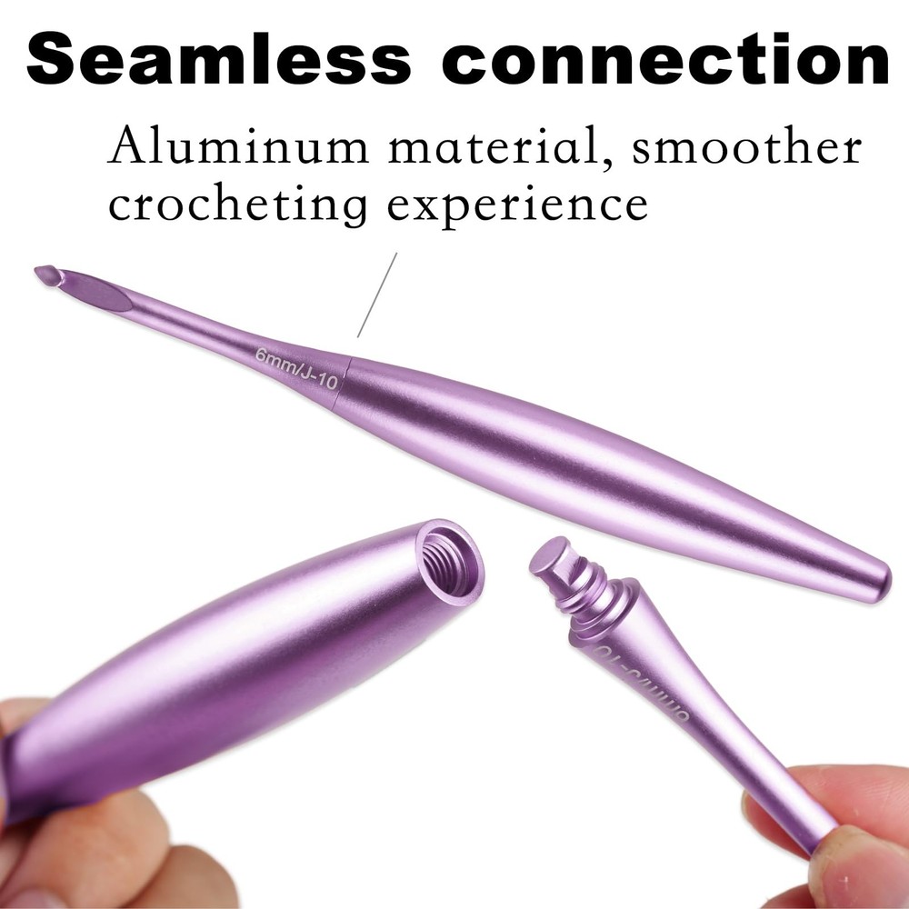 Interchangeable Crochet Hook Set with 12 Hooks – Ergonomic Crochet Hooks Larg...