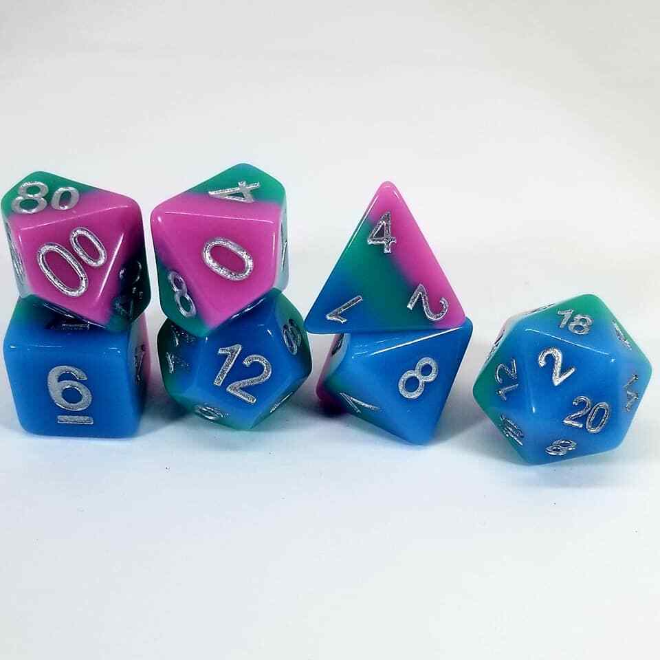 Mystic Sunset - 7 Dice Set Polyhedral RPG DnD Dungeons Dragons Pathfinder d20