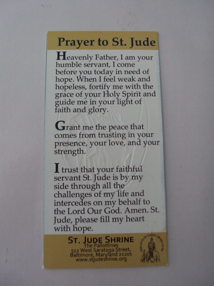 ST. JUDE PRAY FOR US PRAYER PAMPHLET #REL