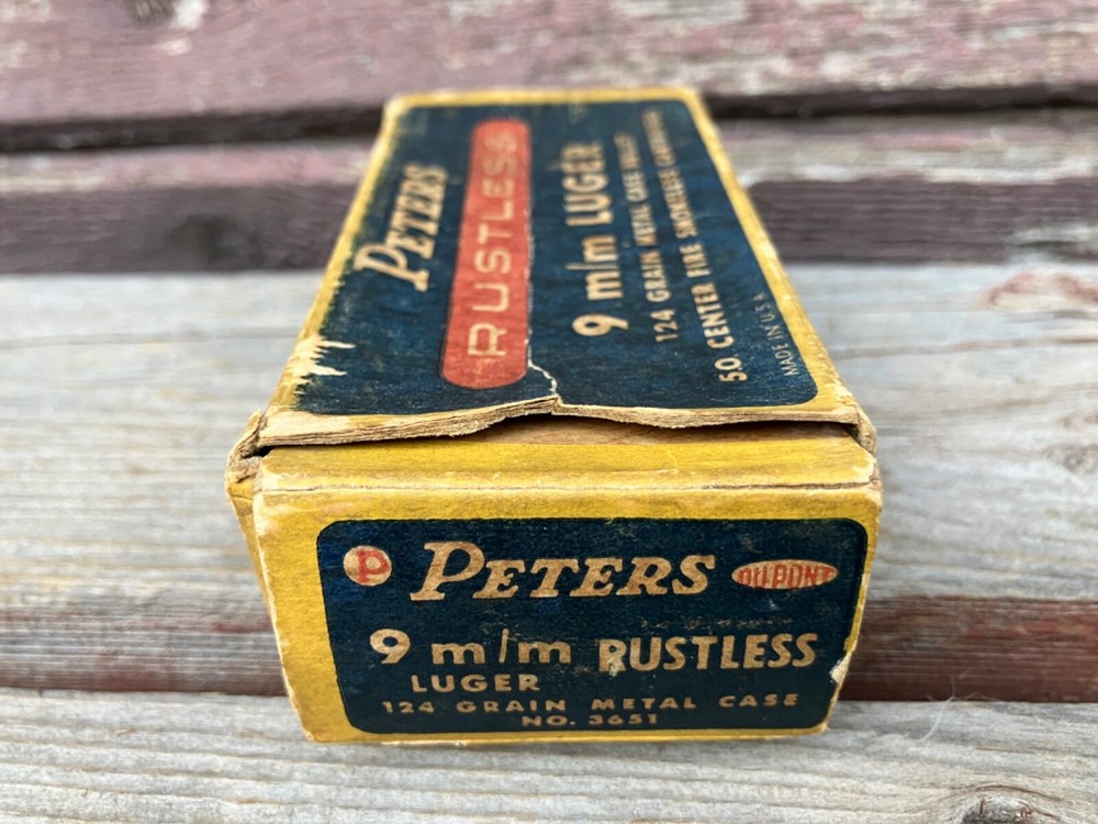 VTG PETERS 9mm LUGER SHELLS AMMUNITION EMPTY BOX