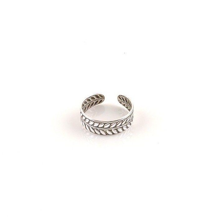 Size 4 Adjustable Sterling Silver Laurel Crown Toe / Midi Ring
